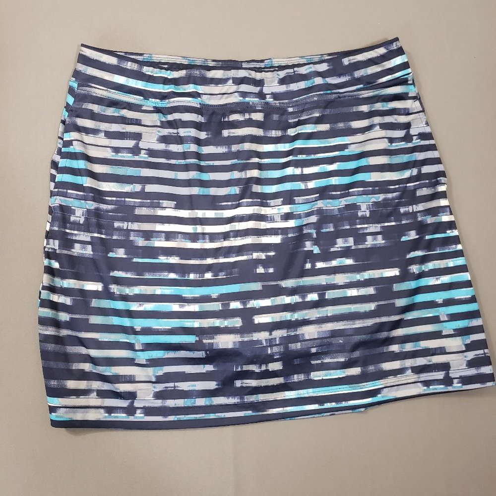 Callaway Navy, Light Blue & White Striped Golf Skort